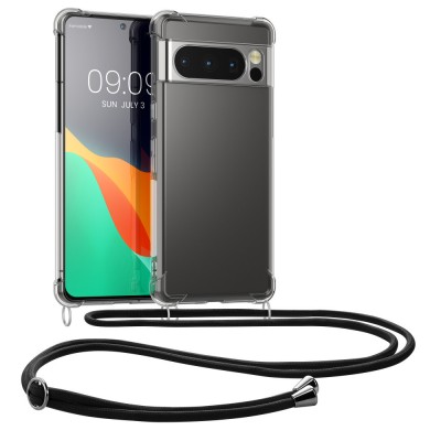 Husa Kwmobile pentru Google Pixel 8 Pro, Transparent/Negru, Silicon, 61864.01 foto
