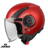 Casca pentru scuter - motocicleta Axxis model Metro S A5 rosu mat (open face) &ndash; omologare noua ECE 22.06 &ndash; tip viziera: MT-V-26B L (59/60cm)