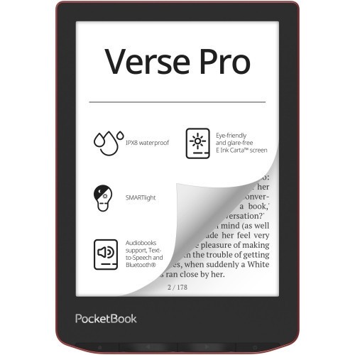 PocketBook Verse Pro Rosu Aprins - Experiența Supremă a Lecturii Digitale