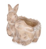 Cumpara ieftin Ghiveci flori ceramica maro Iepurasi 30x30x30h