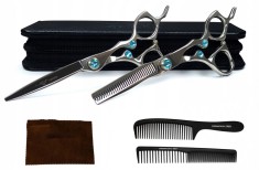 Set profesional de foarfece de tuns ?i de filat pentru dreptaci 6,0 Exonis + Accesorii foto