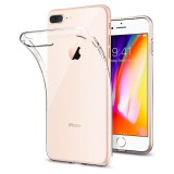 Husa Silicon Transparenta iPhone 7 Plus / 8 Plus - Carcasa TPU Slim, Anti-soc, Anti-zgarieturi, Protectie