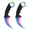 Set doua cutite karambit, 19 cm, multicolor, teaca inclusa