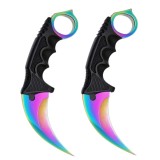 Cumpara ieftin Set doua cutite karambit, 19 cm, multicolor, teaca inclusa