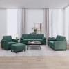 VidaXL Set canapea cu perne, 4 piese, verde &icirc;nchis, catifea 3201966