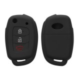 Husa Cheie Auto pentru Hyundai - 3 Butoane, Silicon, Negru, 46036.01, Kwmobile
