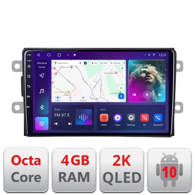 Navigatie Dacia dupa 2012 C-Dacia Android Octa Core Ecran 2K QLED GPS 4G 4+32GB 360 KIT-Dacia+EDT-E409-2K CarStore Technology foto