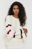 Cumpara ieftin Silvian Heach pulover din amestec de lana femei, culoarea bej