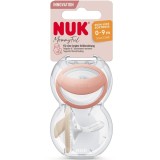 Suzeta Mommyfeel Nuk, Silicon, 0-9 Luni, Speciala Pentru Copii Alaptati, Forma Ortodontica, Set 2Buc/Cutie, Rosu/Crem