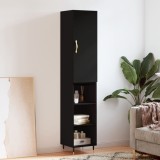 vidaXL Dulap &icirc;nalt, negru, 34,5x34x180 cm, lemn prelucrat