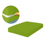 Husa cu fermoar pentru saltea din bumbac 100% natural, de culoare verde mat - 160/200