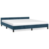 Cumpara ieftin Cadru de pat fara saltea, albastru inchis, 180x200 cm, catifea