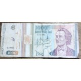 BNKRO05 Bancnota veche 1000 lei 1991 Mihai Eminescu cu stema hirtie Romania una mie lei circulata bani colectie numismatica