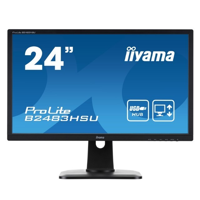 Monitor Refurbished, IIyama ProLite B2483HSU-B1DP, LED, Diagonala 24 inch