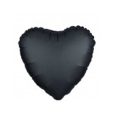 Balon Folie Satin Inima Neagra - 45 cm