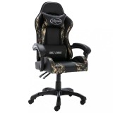 VidaXL Scaun de jocuri, negru și camuflaj, piele ecologică