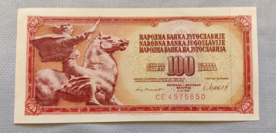 Iugoslavia -100 Dinari / Dinara (1981) sCE4575 foto