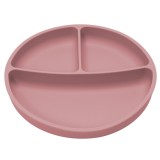 Farfurie compartimentata din silicon cu ventuza Old Rose 6 luni+, 1 bucata, Appekids