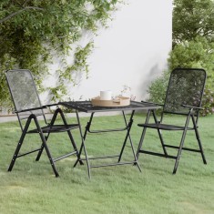 vidaXL Set mobilier grădină 3 piese antracit plasă metalică expandată foto