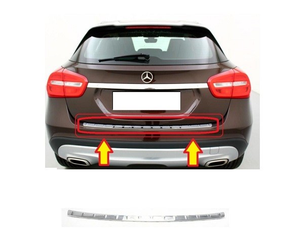 Spoiler bara protectie Mercedes Clasa Gla (X156), 12.2013-, Spate, cromat, Aftermarket