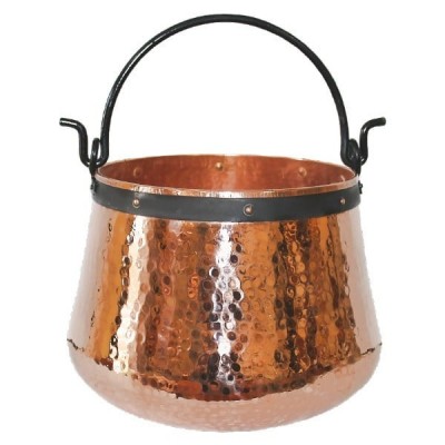 Ceaun Traditional, Cupru Masiv, Toarta Fier Forjat, 200 Litri foto