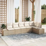 Cumpara ieftin Set de canapele pentru grădină cu pernă 6 pcs Bej, crem