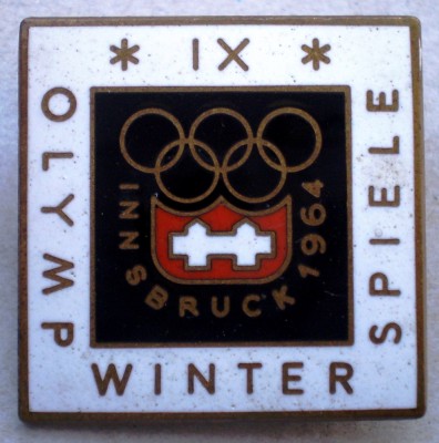 I.349 INSIGNA OFICIALA OLIMPIADA IX WINTER OLYMPSPIELE INNSBRUCK 1964 foto