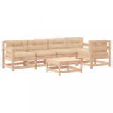 Cumpara ieftin Set mobilier relaxare de gradina &amp; perne 6 piese lemn masiv pin