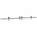 Cumpara ieftin Set feronerie pentru usi glisante, negru, 400 cm, otel