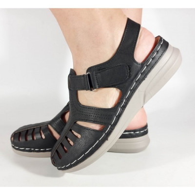 Sandale negre cu platforma usoare C1006 foto