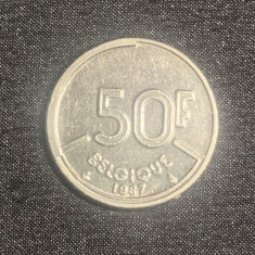 Moneda 50 franci 1987 Belgia