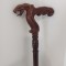 Elegant baston m&acirc;nar cap de șarpe lucrat integral manual