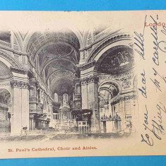 Carte postala circulata anul 1902 Londra catedrala Sfantul Paul - corespondenta