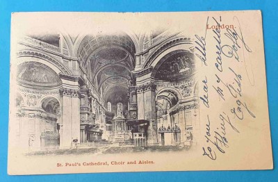 Carte postala circulata anul 1902 Londra catedrala Sfantul Paul - corespondenta foto