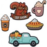 Sticker 3D OEM Pumpkin Spice pentru Husa Telefon / Tableta, Set 5 bucati, Multicolor