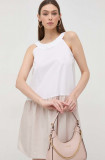 Cumpara ieftin Armani Exchange rochie din bumbac culoarea bej, mini, evazati
