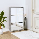 VidaXL Pantofar cu oglindă, 3 niveluri, Gri sonoma, 63x17x102,5 cm