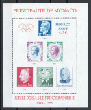 Monaco 1999 2460 bl 78 MNH - 50 de ani de la domnia prințului Rainier III (III), Nestampilat