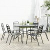 VidaXL Set scaune de grădină stivuibile, 7 buc., antracit, oțel vopsit 3283767