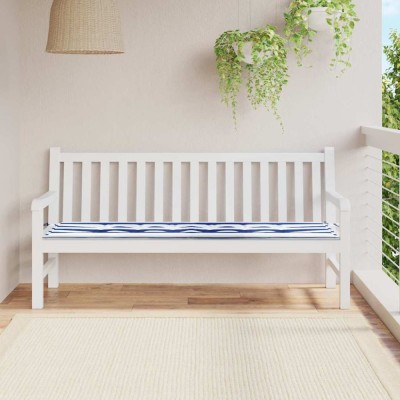 vidaXL Perna pentru bănci de grădină Albastru și alb 180 x 50 x 4 cm 361179 foto