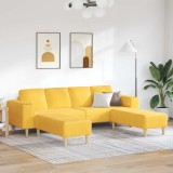 VidaXL Sofa din material textil Galben Deschis Țesătură de catifea 3335137