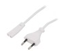Cablu de Alimentare Alb 1.8m 2x0.5mm2 CEE 7/16 la IEC C7, Gembird