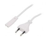 Cablu de Alimentare Alb 1.8m 2x0.5mm2 CEE 7/16 la IEC C7
