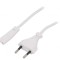 Cablu de Alimentare Alb 1.8m 2x0.5mm2 CEE 7/16 la IEC C7