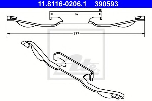 Arc, etrier frana FORD S-MAX (WA6) (2006 - 2016) ATE 11.8116-0206.1