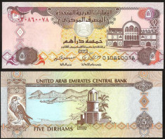 = EMIRATELE ARABE UNITE ? 5 DIRHAMS ? 2009 ? UNC = foto