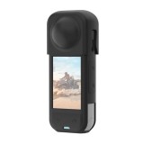 Husă de protecție din silicon PULUZ cu capac pentru obiectiv pentru Insta360 X5 (negru)