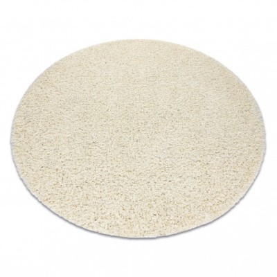 Covor SOFFI cerc shaggy 5cm cremă, cerc 80 cm foto
