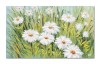 Tablou 3D cu flori pictat manual, Margarete in camp, 100x60cm ulei pe panza in cutit, Valentin Pop