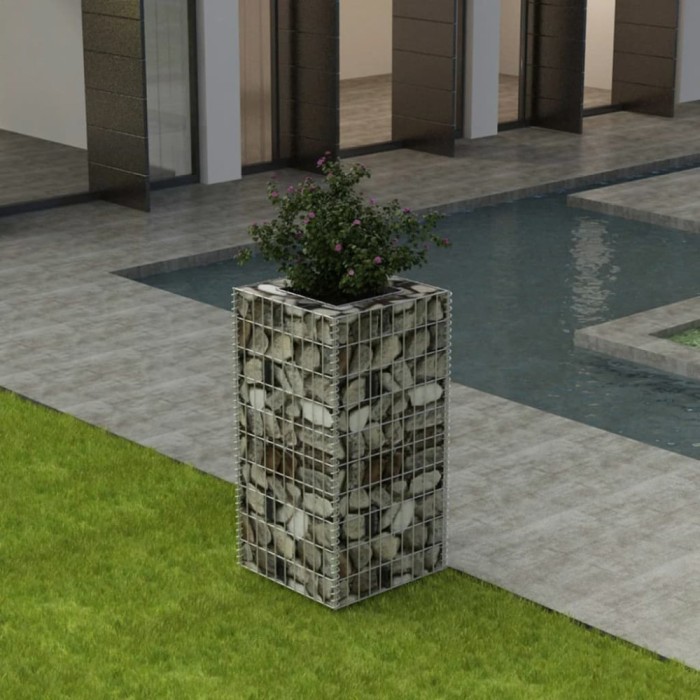 vidaXL Strat &icirc;nălțat gabion, 50 x 50 x 100 cm, oțel